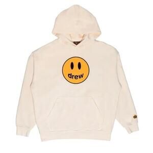 Authentic EUC Drew House Mascot Hoodie Chalk White Smiley Face Logo M Pullover